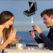 Caja Estuche Para Anillo De Compromiso Con Luz Led - Negro - Ver 6