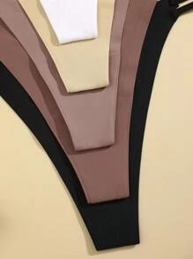 FINETOO 5pcs Women's Sexy Simple Seamless G-String - Multicolor - View 5