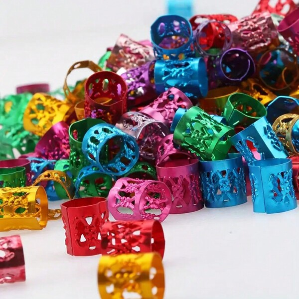 100pcs Colorful Adjustable Metal Hair Clips For Braiding, Dreadlocks