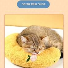 貓狗寵物枕頭,u 型護頸柔軟加厚枕頭,貓狗冬季保暖睡墊,鎮靜玩具 - 藍色 - 查看 7