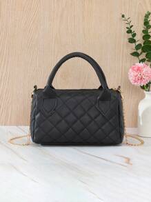 New Fashion Festival Gift Large Size Embroidered Decor Chain Shoulder Handbag - Black - View 6