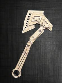 1set Random Color & Style Wooden Puzzle Folding Axe, Diy Handmade 3d Wooden Assembling Hatchet - Multicolor - View 3