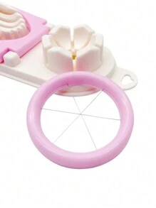 2 合 1 雞蛋切片機/不鏽鋼切蛋器適用於草莓蘑菇水果裝飾水煮蛋/2 合 1 蛋和水果切片機/廚房切刀鋼絲蛋切片機 - 粉色 - 查看 8