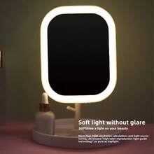 1pc Desktop Led Makeup Mirror With Lights, Detachable & Usb Chargeable & Foldable, Suitable For Students And Dormitory - Multicolor - View 7