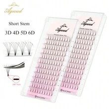 Mix8-15mm 3D 4D 5D 6D Russian Pre Made Volume Fans Premade Fans Eyelash Extensions Short Stem Premade Lash Extensions Lash Clusters, Eyelash Clusters, Individual Eyelashes, Lashes, Fake Lashes - C - View 2