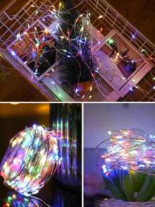 1入太陽能led星形防水銅線串燈,適用於戶外裝飾,陽台、聖誕樹、花園、童話主題派對、防水、聖誕花環、院子裝飾 - 彩色 - 查看 8