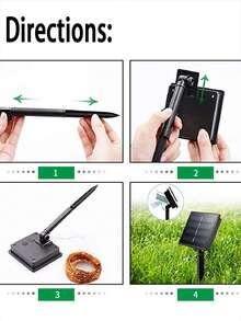 1入太陽能led星形防水銅線串燈,適用於戶外裝飾,陽台、聖誕樹、花園、童話主題派對、防水、聖誕花環、院子裝飾 - 彩色 - 查看 9