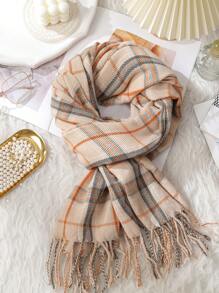 1pc Versatile Multi Color Plaid Pattern Warm Casual Scarf For Autumn/winter - Multicolor - View 4