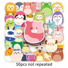 50入組娃娃圖案動漫guka貼紙,可愛時尚愛心塗鴉防水貼紙,適用於筆記型電腦、水瓶、滑板、手機等 - 彩色 - 查看 7