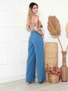 Women Pants - Blue - View 2