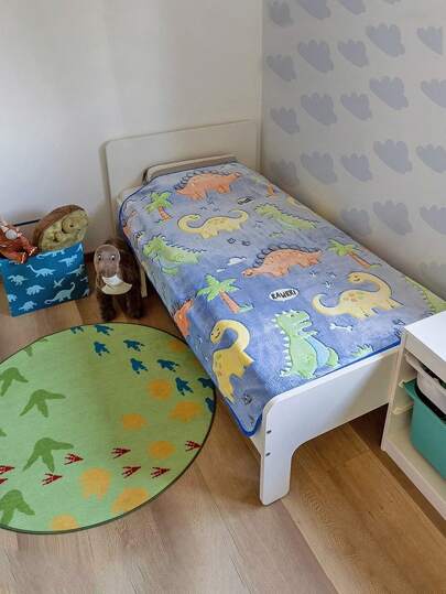 Manta arrojada que brilla en la oscuridad, manta de dinosaurio linda para niños y niñas, suave y acogedora manta para niños de franela borrosa, manta de color gris para niños pequeños ideal para regalos de navidad y cumpleaños para niños y niñas, manta de sofá, regalo de cumpleaños, regalo de navidad, presentes de acción de gracias, 260GSM, manta, manta de aire acondicionado, manta de siesta, manta de caricaturas, regalo de cumpleaños para niños y niñas de 1 a 10 años.