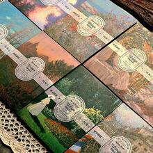 50入組復古油畫材料紙,風景、植物和花卉圖案裝飾底紙,美學diy拼貼剪貼簿材料,日誌和創意藝術的藝術材料 - 藏蓝色 - 查看 8