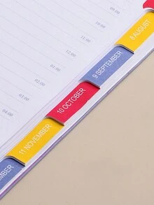 2024英文每天365天計畫時間管理效率手冊筆記本,具備打卡功能 - 黃色 - 查看 7