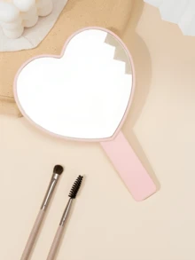 Creative Design Handheld Mirror 1 Heart Shape Makeup Mirror With Handle, Portable Travel Mirror For Women Mom Wife Sister Teen Friend Gift For Mom Girlfriend Y2K Style Cosmetic Mirror - Multicolore - Visualizzare 5