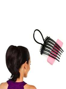 1pc Fluffy Styling Brush For Women's Hair Accessories Keeps The Ponytail From Clinging To Your Scalp - Black - View 1