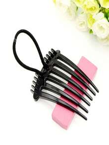 1pc Fluffy Styling Brush For Women's Hair Accessories Keeps The Ponytail From Clinging To Your Scalp - Black - View 8