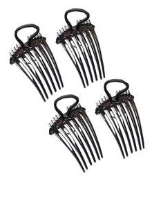 1pc Fluffy Styling Brush For Women's Hair Accessories Keeps The Ponytail From Clinging To Your Scalp - Black - View 4