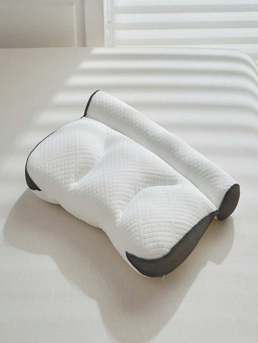 柔软可调节分区颈椎枕头家用助眠枕头枕芯 1 件 - 白+灰 - 查看 1