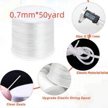 1-2入組diy水晶彈性繩編織線,彈性手鍊繩,2捲彈性絲線,長度約100碼,供黏土珠子手鍊、種子珠鍊等珠寶製作使用 (0.7毫米,2捲水晶彈性繩),1捲手鍊編織線0.7毫米,0.4毫米無彈性編織線,1捲白色多股扁彈性穿珠線,附有隨機顏色小剪刀,1捲白色珠寶線,適用於手鍊製作、珠寶編織繩結,節日禮物(多種選擇) - 無色 - 查看 23