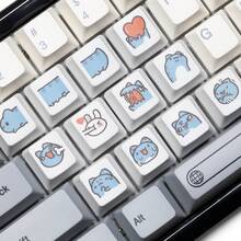 1 Pieza Tecla Personalizada En Forma De Gato Azul Lindo Para Teclado Mecánico, Altura Oem, Compatible Con Zxc Y R1 - Lindo gato azul tipo E (para ZXC) x1 - Ver 4