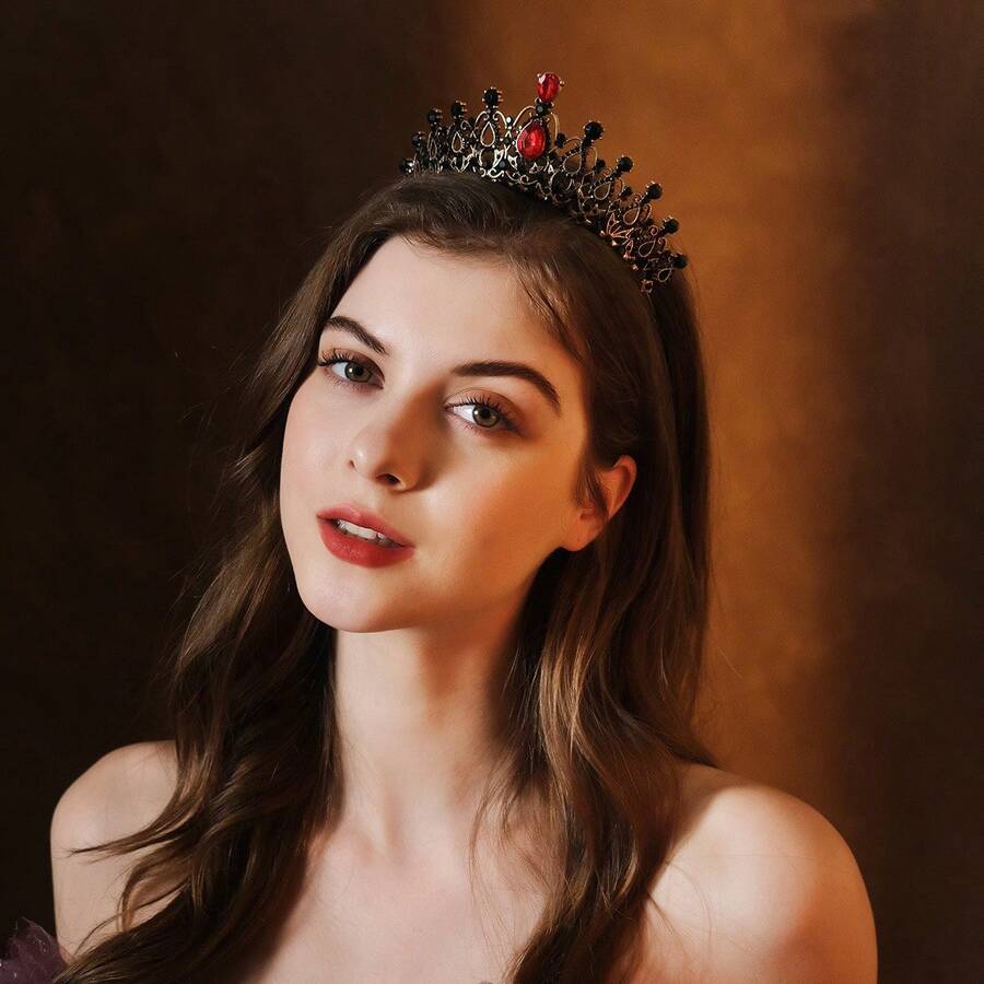 1入歐式皇冠髮箍,復古合金製品,鑲有水鑽裝飾,非常適合派對、生日、婚禮、拍照、新娘配飾、禮物、節日慶典等場合。 - 彩色 - 查看 1