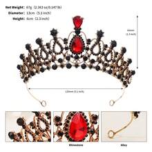 1入歐式皇冠髮箍,復古合金製品,鑲有水鑽裝飾,非常適合派對、生日、婚禮、拍照、新娘配飾、禮物、節日慶典等場合。 - 彩色 - 查看 3