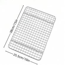 One Stainless Steel Wire Grid Cooling Rack For Baking And Cooking, Multifunctional Oven Rack, Fits Half Sheet Pan, Heavy Duty Cookie Cooling Rack, For Baking Cookies, Oven And Dishwasher Safe - Silver - View 3