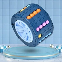 1pc Teenager Rotating Magic Bean Cube Puzzle Fidget Toy For Brain Training And Stress Relief - Blue - View 5