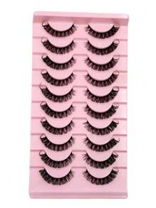 Asiteo 10 Pairs D Curl False Eyelashes, Russian Style DD Curl Faux Mink Lashes, Reusable, Fluffy & Natural, Thick & Soft, Eyelash Extension - 黑色 - 查看 6