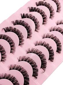 Asiteo 10 Pairs D Curl False Eyelashes, Russian Style DD Curl Faux Mink Lashes, Reusable, Fluffy & Natural, Thick & Soft, Eyelash Extension - 黑色 - 查看 4