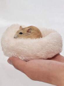 1pc Hamster Nest/winter Warm Bed Suitable For Hamsters And Cavy - Beige - View 1