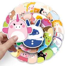 50入組娃娃圖案動漫guka貼紙,可愛時尚愛心塗鴉防水貼紙,適用於筆記型電腦、水瓶、滑板、手機等 - 彩色 - 查看 2