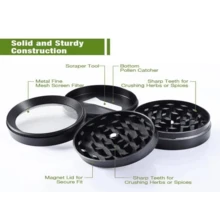 1pc 4-Layer 4cm Mini Colorful Ombre Style White & Black Grinder Made Of Metal For Crushing Or Smoking Herbs - Black - View 6
