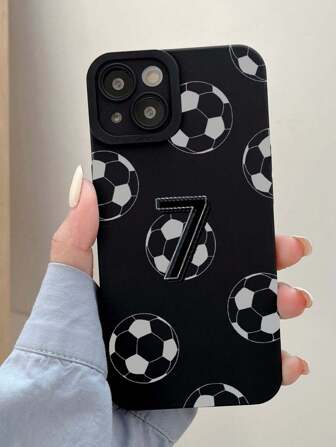 1pc Number 7 Football Printed Phone Case Compatible With Apple Iphone