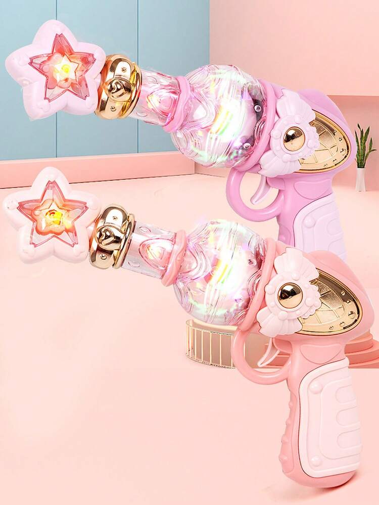 1支隨機顏色和風格發光公主音光玩具槍,旋轉、音樂、粉色,適合作為生日禮物 - 彩色 - 查看 2