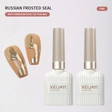 XEIJAYI 1瓶15毫升俄罗斯哑光橡胶面胶指甲油，UV霓虹艺术设计哑光底胶，热门美甲DIY沙龙礼物（送给女孩） - 無色 - 查看 2