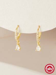 一对925纯银蛇形扭纹耳环，18K镀金经典精致首饰，适合日常佩戴、婚礼、派对、订婚、周年纪念、情人节等各种场合，男女皆宜。 - 金色 - 查看 6