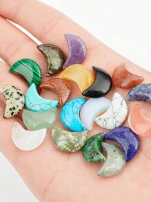 Xiacheng 1pc/5pcs/10pcs/20pcs Random Healing Crystal GemCarved Moon Crescent Crystal Jewelry Accessories - Multicolor - View 4