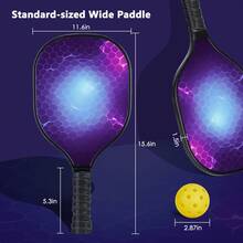 ENERFACE Pickleball Paddles,USAPA Approved Beautiful Pickleball Rackets Set,Wood/Fiberglass Surface Pickleballs Set with Pickleball Racket,Pickle Ball Paddles for Beginners & Pros - Màu tím - Xem 4