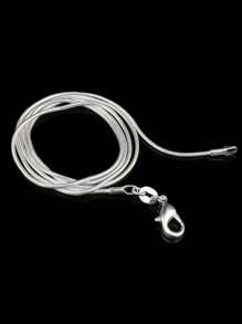 1pc Fashionable & Versatile 1.2mm Snake Chain Necklace For Women - Silver - View 1