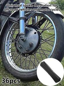 泛用型鋼絲輻條護套,適用於越野摩托車輪圈 - 黑色 - 查看 1