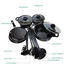Nonstick Pots And Pans Set, 13-Piece Cookware Set, Induction Cookware, Saute Pans, Stackable Cooking Pots - Black - View 2