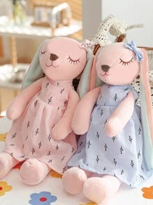 1pc 33/43cm Kawaii Long Ears Rabbit Plush Toys Lovely Sleeping Bunny Wearing Skirt Dolls Stuffed Soft Animal Appease Toy Lovely Birthday & Christmas Decor Gifts