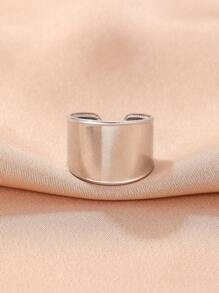 Aomogo Anillos De Acero Inoxidable Minimalist Ajustable Abierto Para Parejas De Hombre Y Mujer, Regalo De Joyería De Fiesta - Plateado - Ver 5