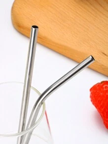 2/4/6/8/10/12 件不锈钢可重复使用吸管和 1 件清洁刷，适用于饮料和水果茶、厨房、圣诞礼物、学校用品 - 銀色 - 查看 9