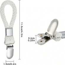 4 件裝現代簡約不銹鋼毛巾、圍巾和浴巾儲物夾,適用於衣櫃、浴室和廚房 - 白色 - 查看 5