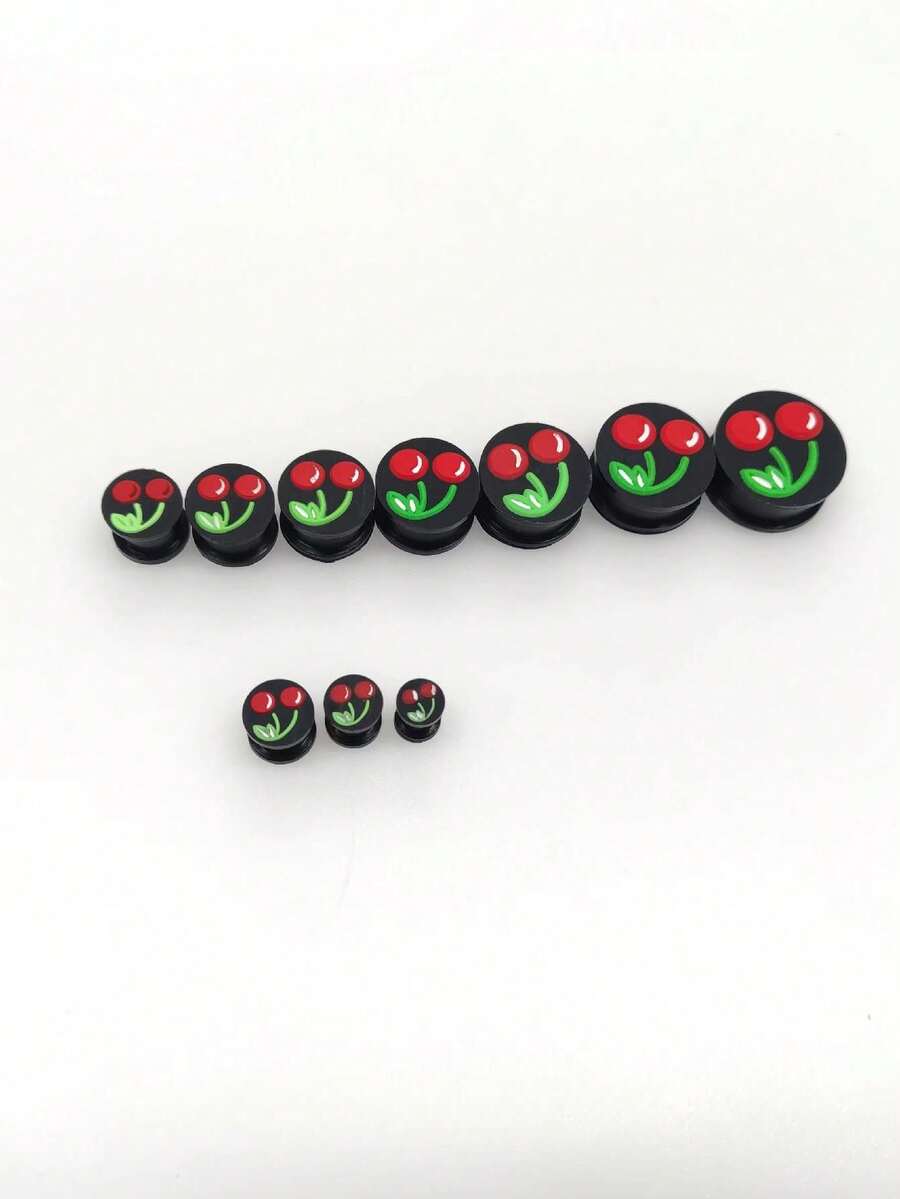 OKAYDOKY 2組矽膠雙層挖空兩色耳輪套裝,尺寸6mm、8mm、10mm和12mm至25mm,適合日常佩戴 - 彩色 - 查看 1