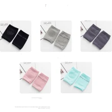 5對/套組合粉紅色、綠色、深灰色、黑色、淺灰色的嬰兒護膝,夏季版本,韓國風格,配有毛絨、防滑、愛心形狀的凝膠襪 - 彩色 - 查看 1