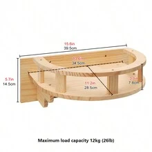 1pc Wall Mounted Cat Furniture, Solid Wood Cat Perch For Playing, Climbing And Sleeping, Stable Cat Shelf, Easy To Assemble, Supports Up To 12kg (26lb) - Apricot - View 3