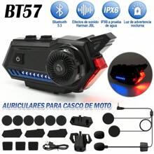 Audífonos Bt57 Bluetooth Para Casco De Motocicleta Ipx6